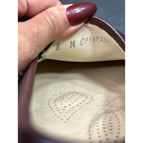 SAS Womens Tripad Comfort Foot Bed Leather Loafers Size 8 Burgundy - Picture 8 of 9